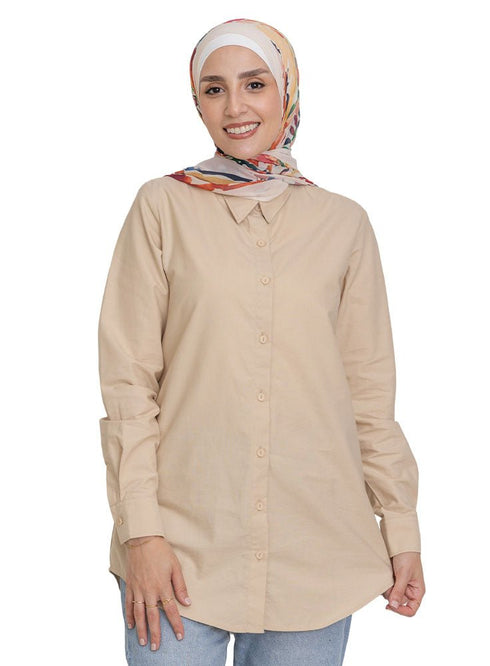 Beige L.Oxford Shirt (W) - Khotwh